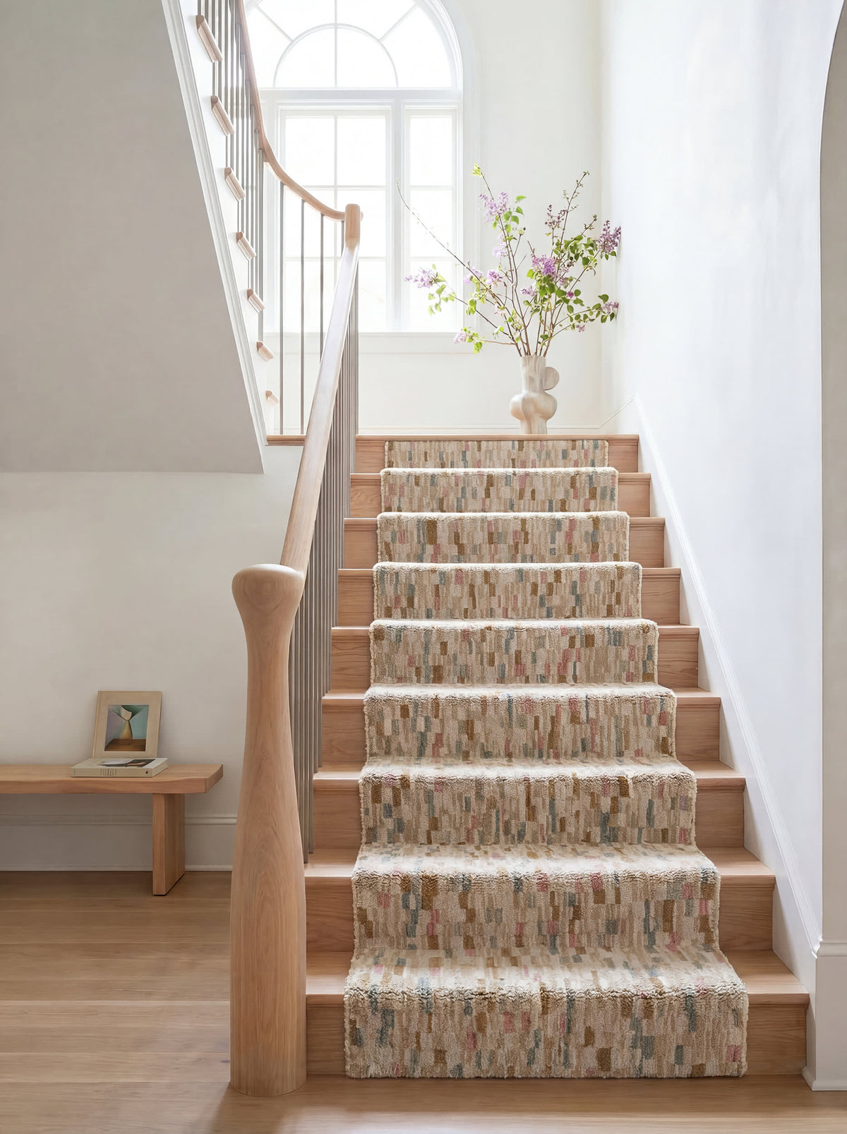 Dash & Albert Ashmore Hand Micro Hooked Wool Rug in Multi, stair runner