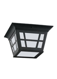 Herrington Two Light Flush Mount — Etched / White Inside