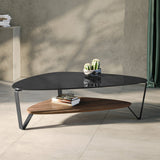 BDi Dino Coffee Table in Natural Walnut, in a room setting, Large size