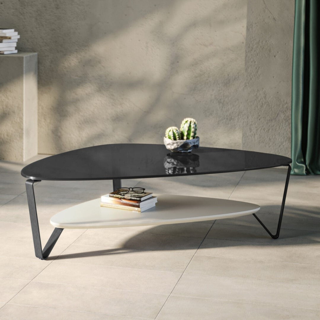 BDi Dino Coffee Table in Stone, in a room setting, Large size