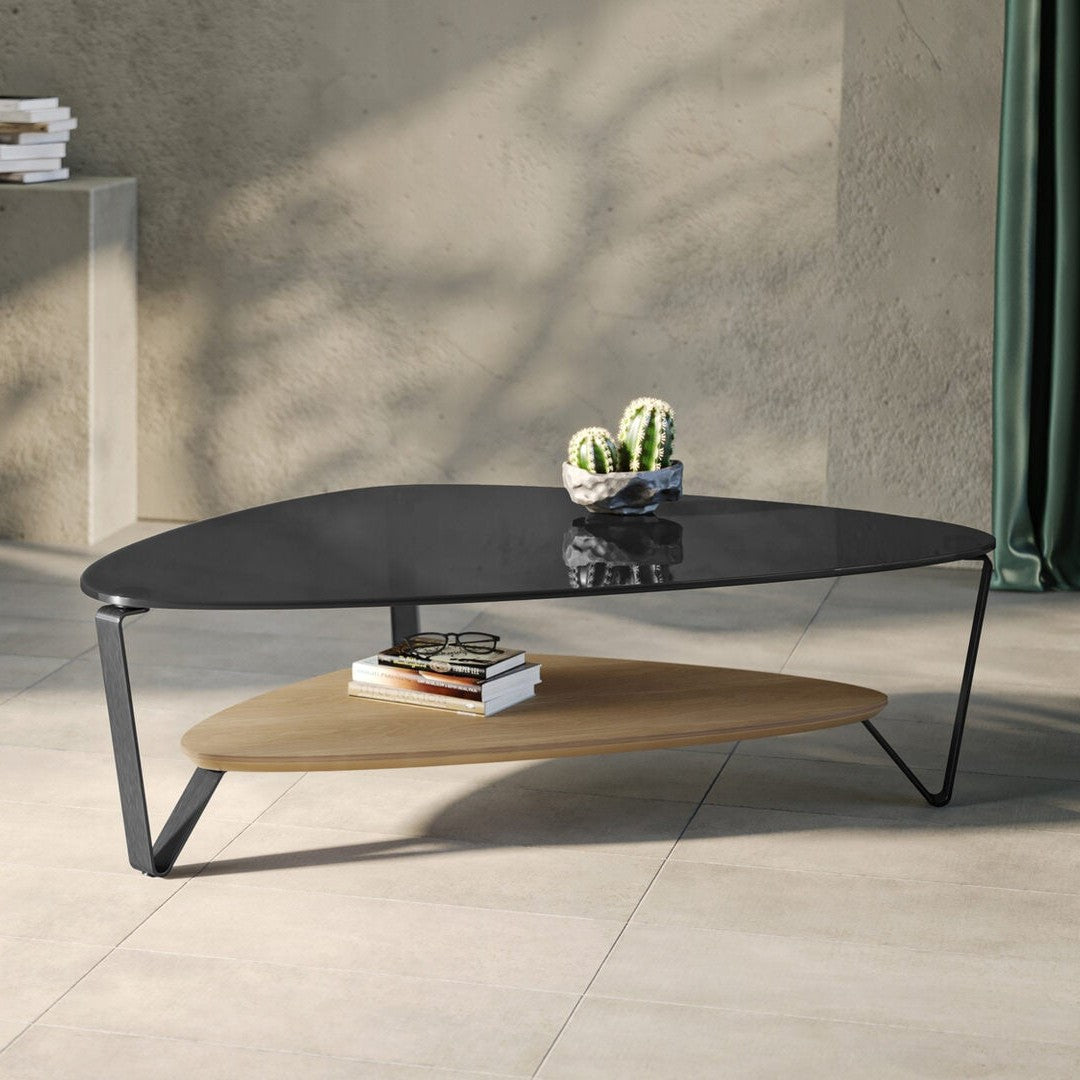 BDi Dino Coffee Table in Washed Oak, in a room setting
