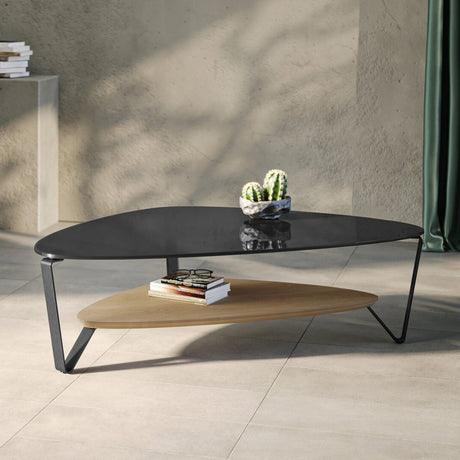 BDi Dino Coffee Table in Washed Oak, in a room setting