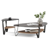 BDi Dino Coffee Table in Natural Walnut, on white, Large size