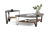 BDi Dino 1367 End Table in Natural Walnut, with the large coffee table, on white