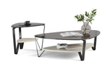BDi Dino 1367 End Table in Stone, with the large coffee table, on white