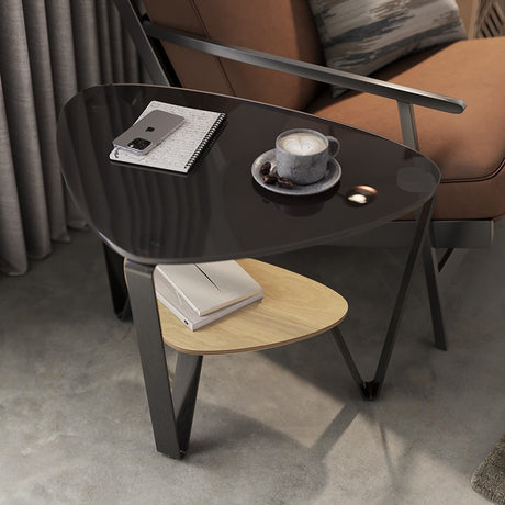BDi Dino 1367 End Table in Washed Oak, beside a lounge chair