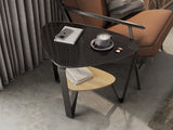 BDi Dino 1367 End Table in Washed Oak, beside a lounge chair