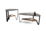 BDi Dino 1367 End Table in Natural Walnut, with the small coffee table, on white