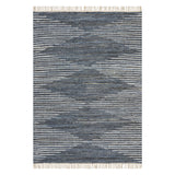 Dash & Albert Dira Denim Bohemian Diamond Rug in Blue, on white