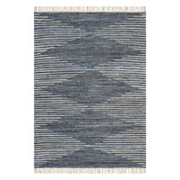 Dash & Albert Dira Denim Bohemian Diamond Rug in Blue, on white