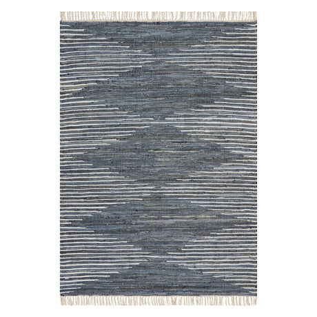 Dash & Albert Dira Denim Bohemian Diamond Rug in Blue, on white
