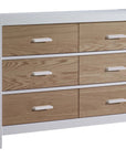 White Brushed Oak with Natural Oak | Rustico Moderno Double Dresser | Valley Ridge Furniture