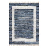 Dash & Albert Dymera Denim Bohemian Bordered Rug in Blue, on white