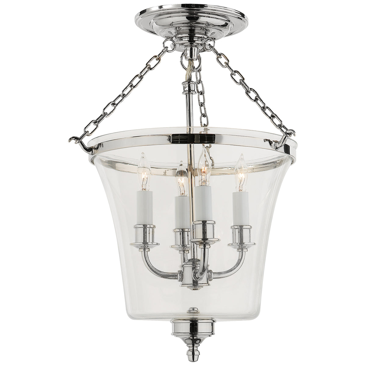 Sussex Semi-Flush Bell Jar Lantern