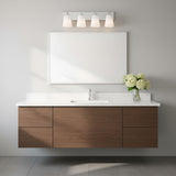 Miles Four Light Bath — Etched white glass