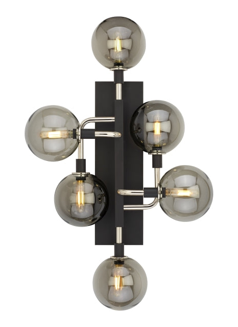 Viaggio Six Light Wall Sconce — Smoke