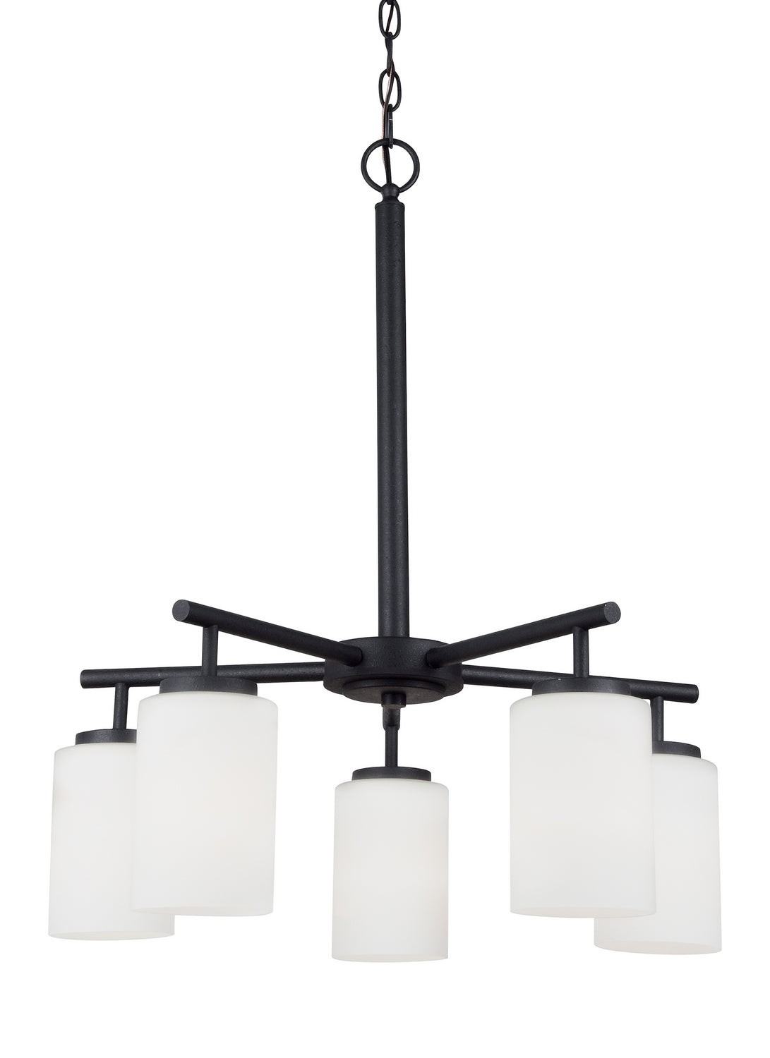 Oslo Five Light Chandelier — Cased Opal Etched