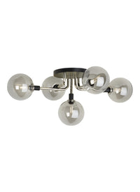 Viaggio Five Light Flush Mount — Smoke