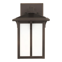 Tomek 1-Light Small Wall Lantern — Etched / White Inside