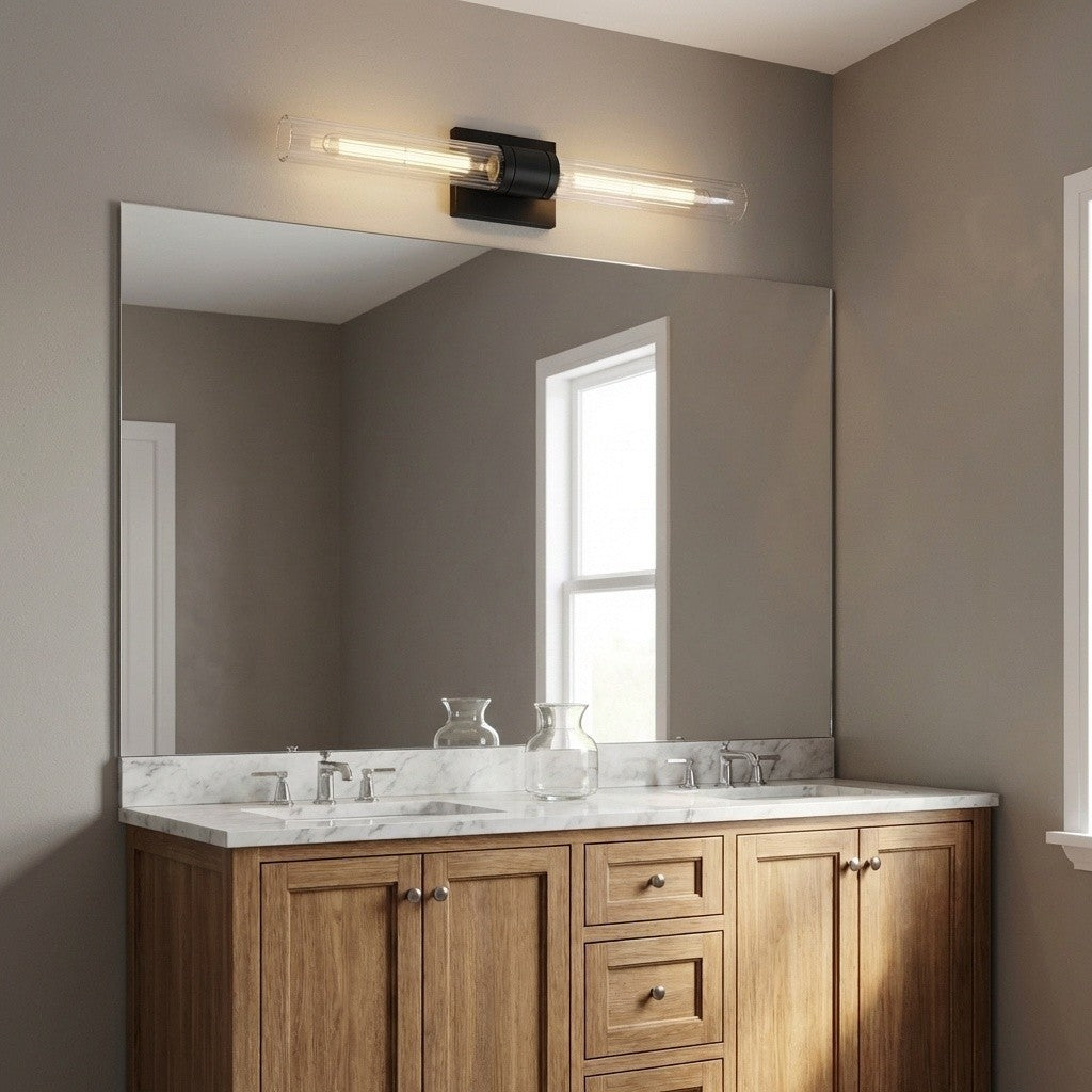 Keaton 30" Vanity Sconce — Clear Fluted