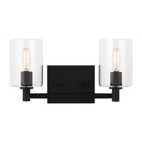 LED Bath Wall Sconce — W: 14.25" × H: 7.75" × D: 6.38"