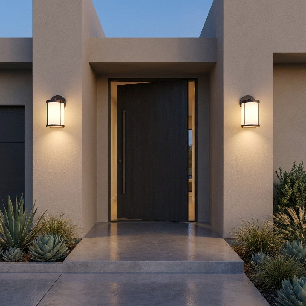 Luning Medium Lantern — White Aluminum Shade