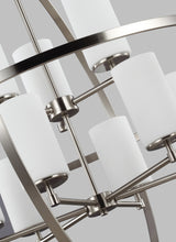 Alturas Nine Light Chandelier — Etched / White Inside