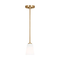 Miles One Light Pendant — Etched white glass