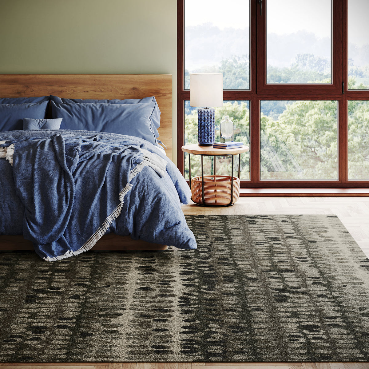 Dash & Albert Paint Chip Hand Micro Hooked Wool Rug in Forest, photo 2