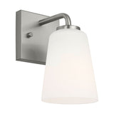 Miles One Light Bath — Etched white glass