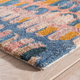 Dash & Albert Paint Chip Hand Micro Hooked Wool Rug in Coral, corner detail