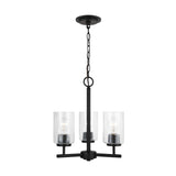 Oslo Three Light Chandelier — Clear Seeded