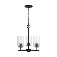 Oslo Three Light Chandelier — Clear Seeded