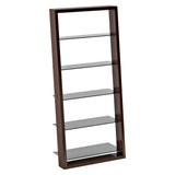BDi Eileen 5166 Leaning Book Shelf in Chocolate Stained Walnut, on white