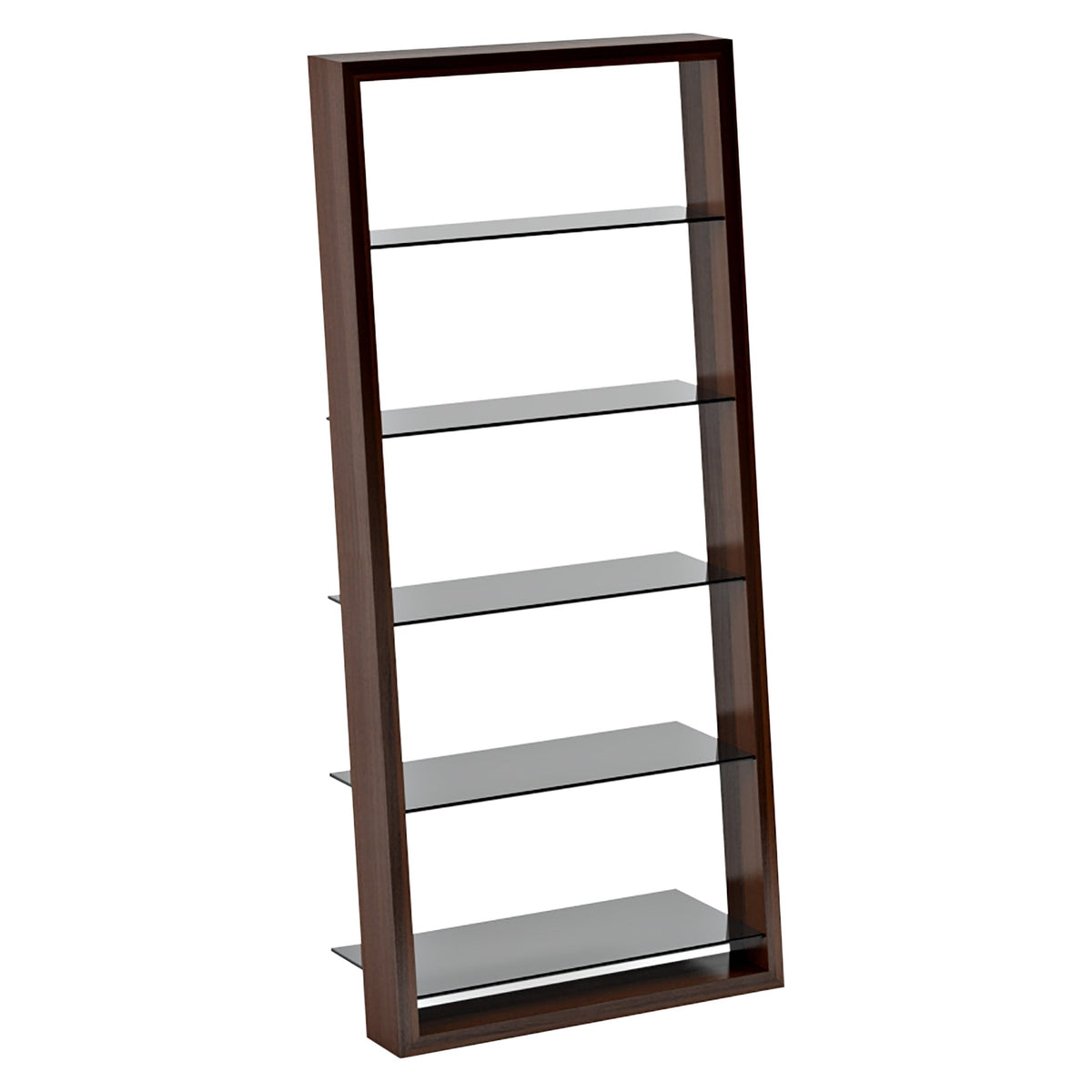 BDi Eileen 5166 Leaning Book Shelf in Chocolate Stained Walnut, on white