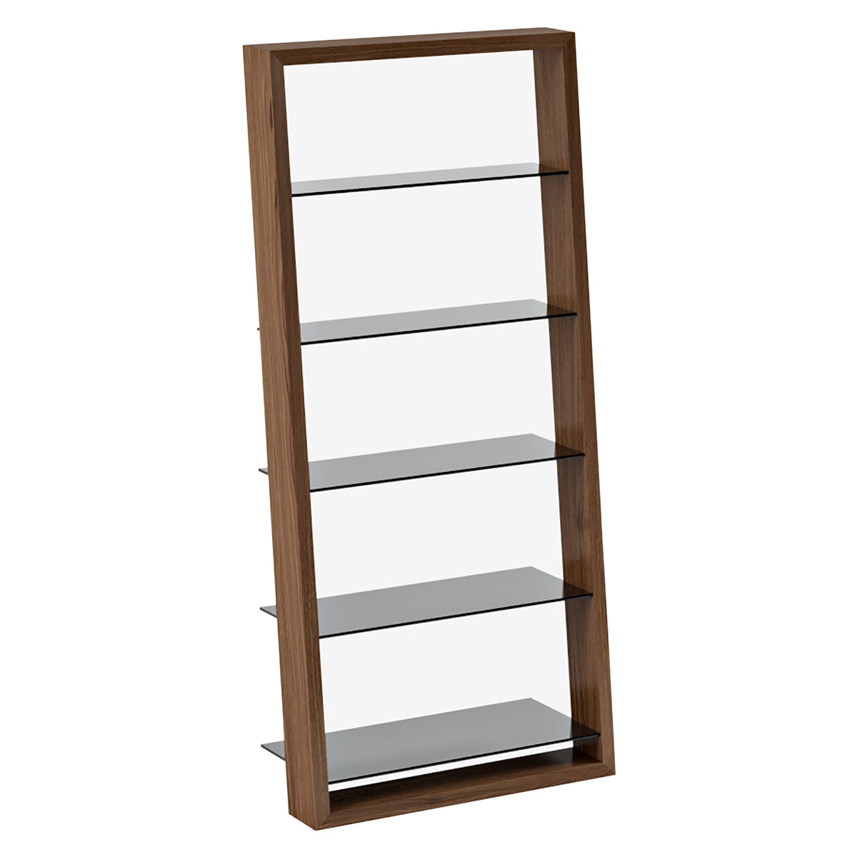 BDi Eileen 5166 Leaning Book Shelf in Natural Walnut, on white