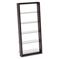 BDi Eileen 5166 Leaning Book Shelf in Charcoal Stained Ash, on white
