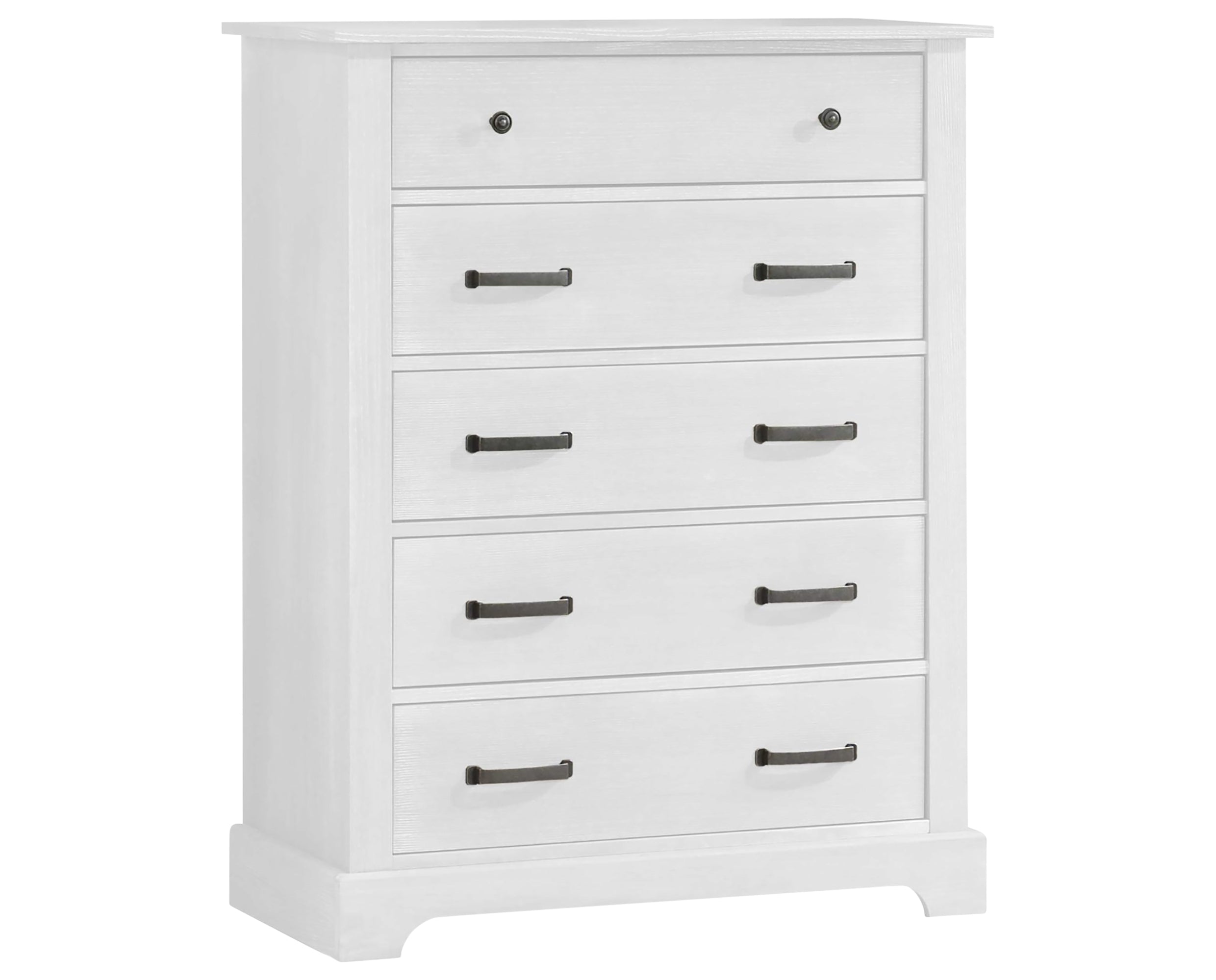 White Brushed Oak | Emerson 5 Drawer Dresser | Valley Ridge Furniture