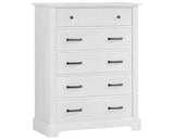 White Brushed Oak | Emerson 5 Drawer Dresser | Valley Ridge Furniture