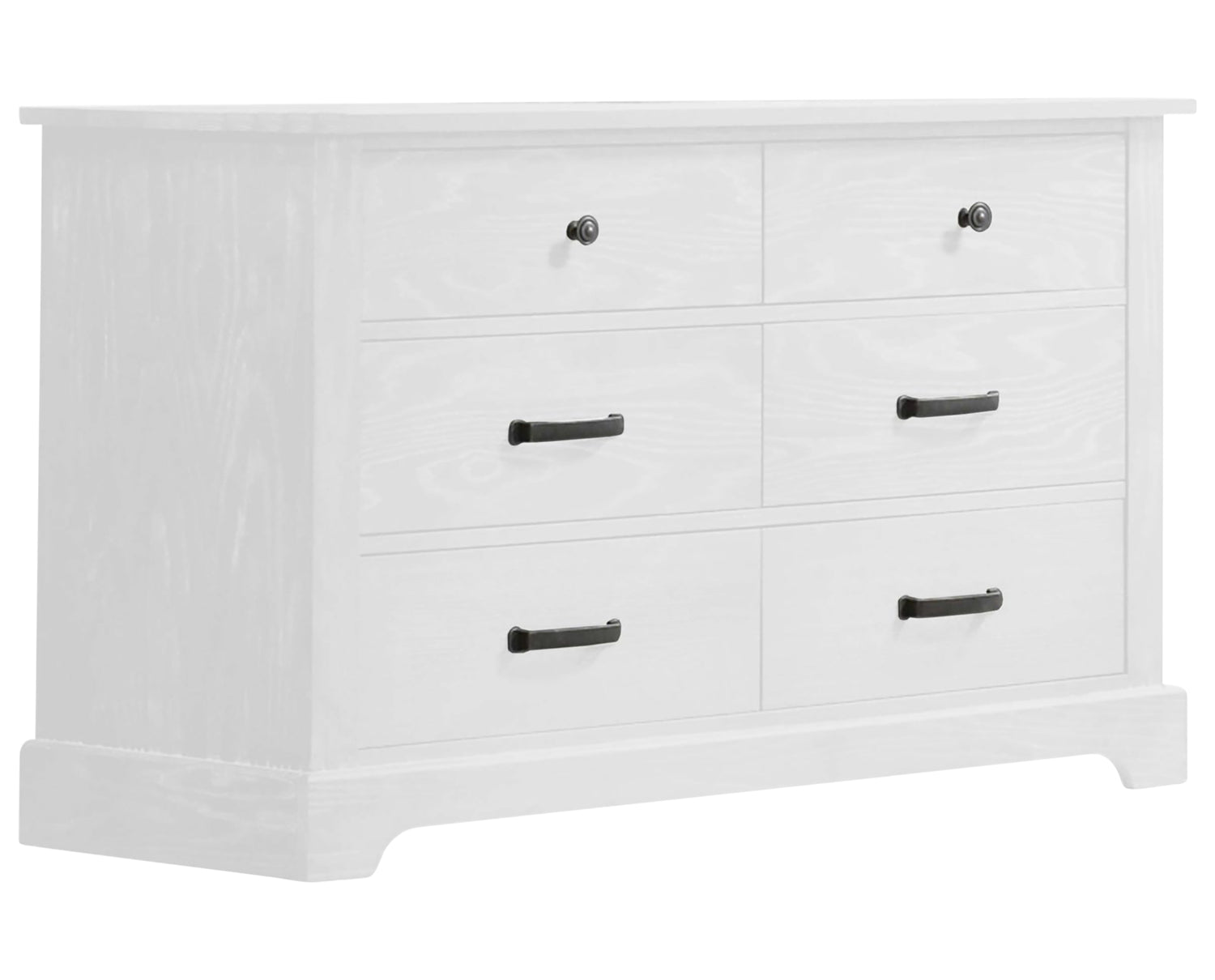 White Brushed Oak | Emerson Double Dresser | Valley Ridge Furniture