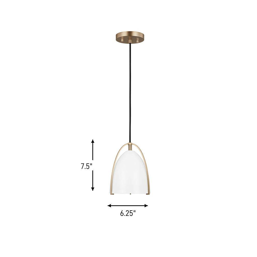One Light Mini-Pendant — Matte White, 60 W