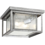 Hunnington Flush Mount — 2 Light, Clear Seeded