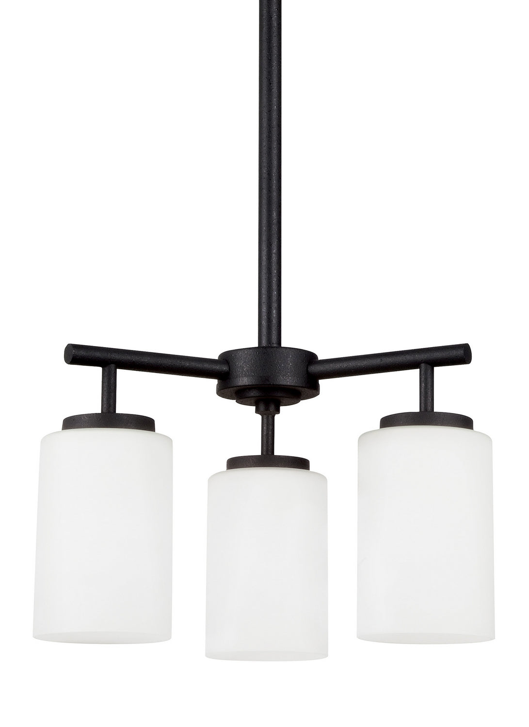 Oslo Three Light Chandelier — Cased Opal Etched