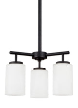 Oslo Three Light Chandelier — Cased Opal Etched