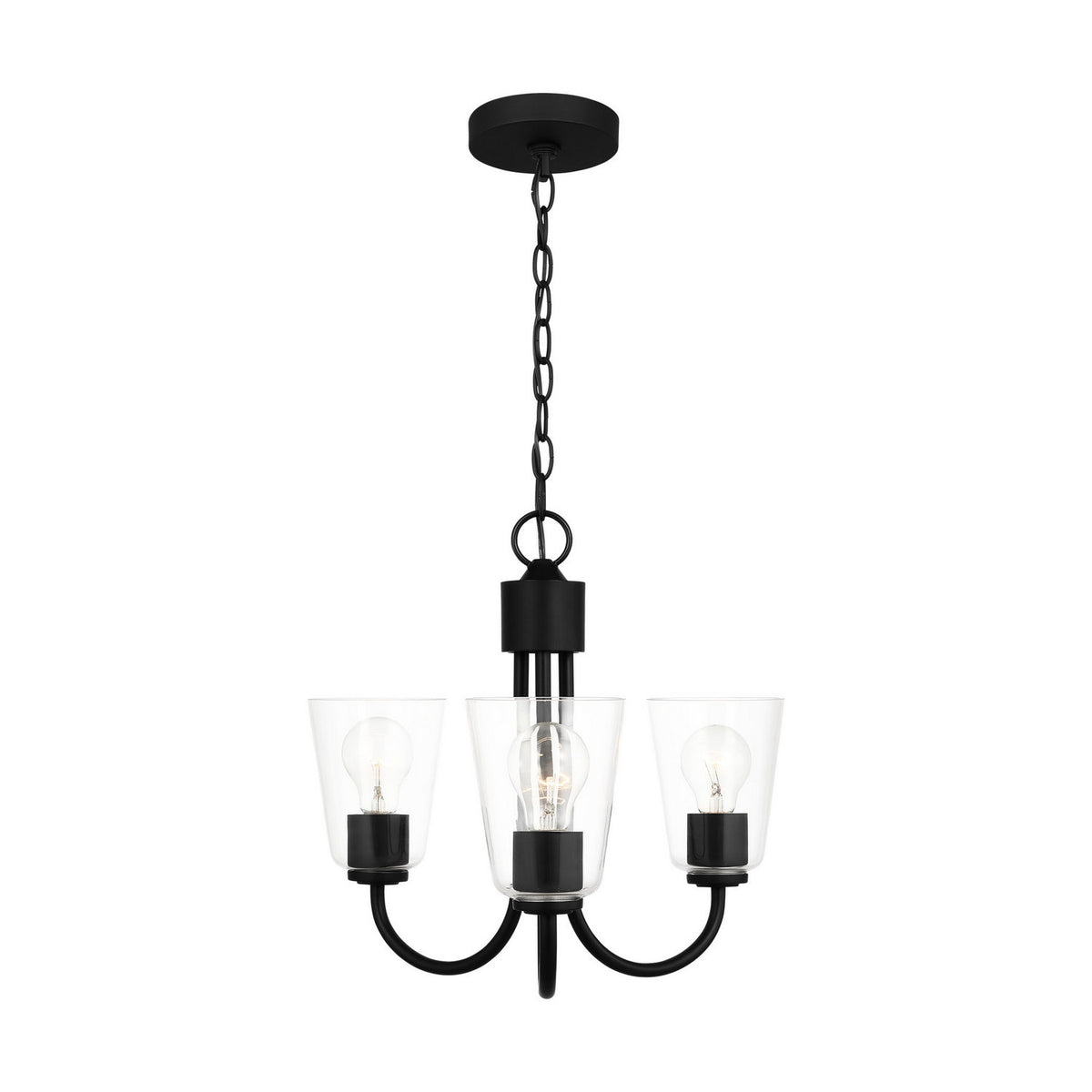 Miles Three Light Chandelier — Clear