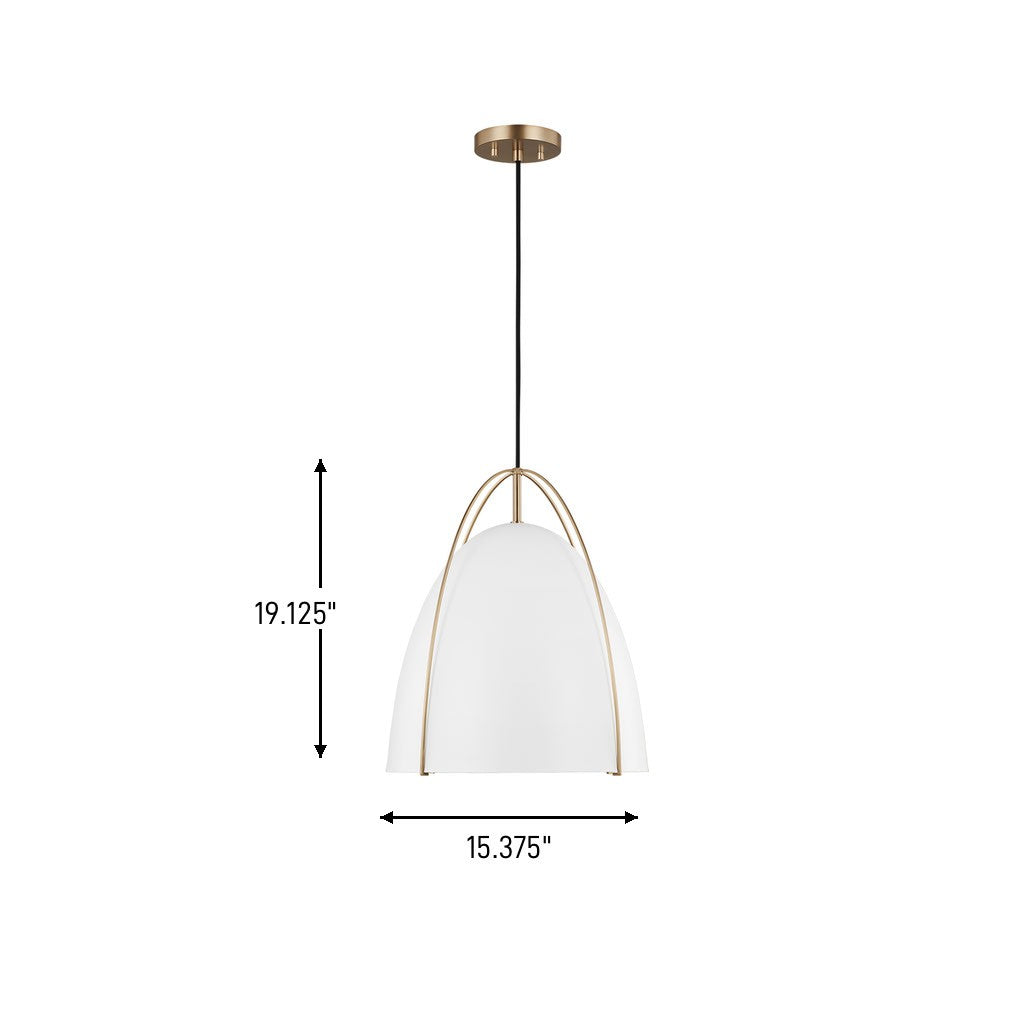 Norman Large Pendant — Matte White, 75 W