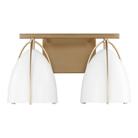 Two Light Wall/Bath — Matte White, 75 W