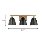 Three Light Wall/Bath — Midnight Black, 75 W
