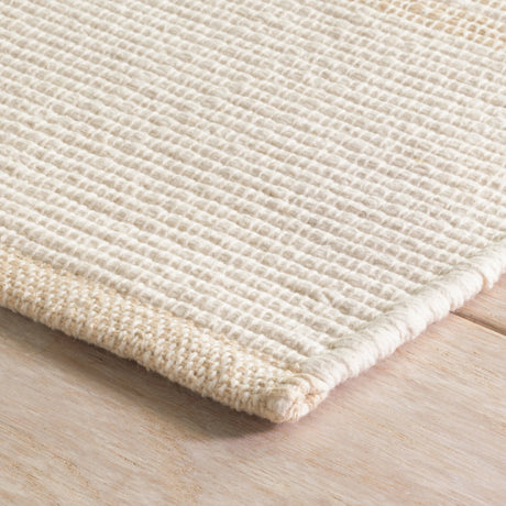 Dash & Albert La Mirada Handwoven Cotton Rug in Wheat, corner detail