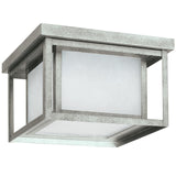 Hunnington Flush Mount — 2 Light, Etched Seeded